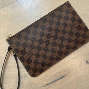 Authentic Louis Vuitton Neverfull Damiere Ebene Pouch